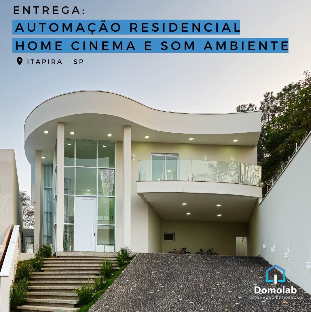 Projeto entregue pela Domolab: residência com automação, home cinema e som ambiente